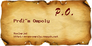 Prém Ompoly névjegykártya